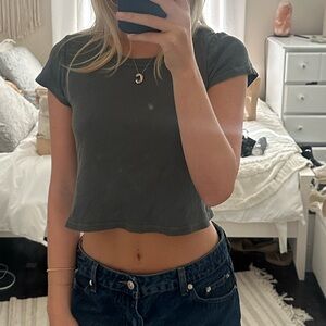 Brandy Melville charcoal grey tee